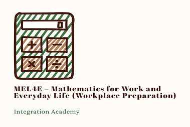 MEL4E – Mathematics for Work and Everyday Life